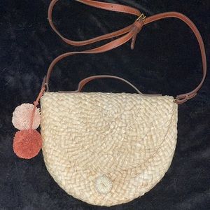 Fossil Wicker Tan Crossbody Bag